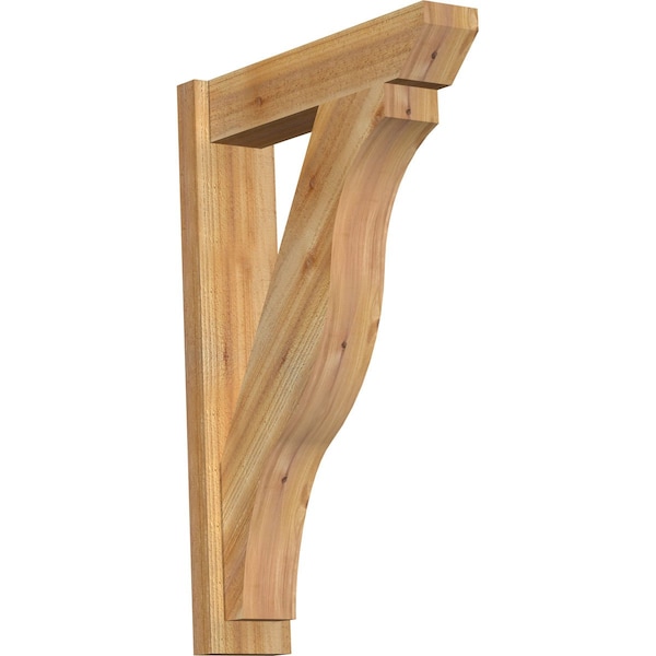 Ekena Millwork Funston Slat Rough Sawn Outlooker, Western Red Cedar, 6"W x 24"D x 36"H OUT06X24X36FST06RWR - main